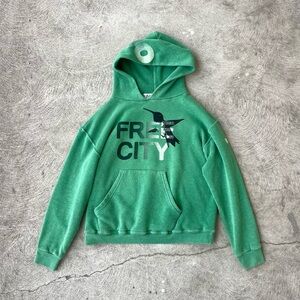 Free City Hoodie green soft slouchy cropped